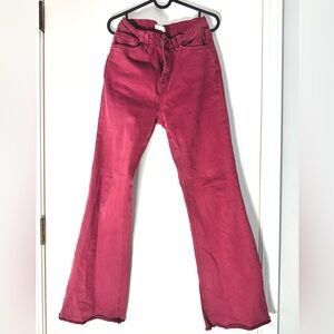 Altar'd State Deep Red denim flare straight jeans